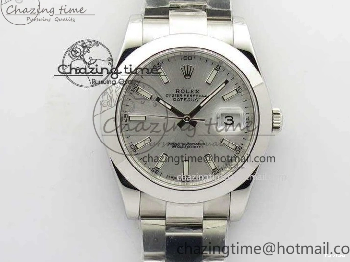 MiroTime 1218 HighQuality DateJust 41mm 126300 SS Noob 1:1 Best Edition Silver Dial Stick Markers On SS Bracelet A 3597